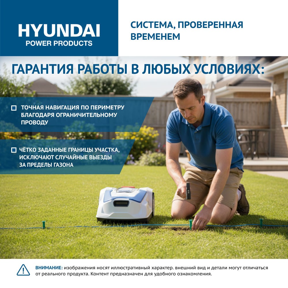 Газонокосилка-робот аккумуляторная HYUNDAI L-CORTEX-5 - 8390470