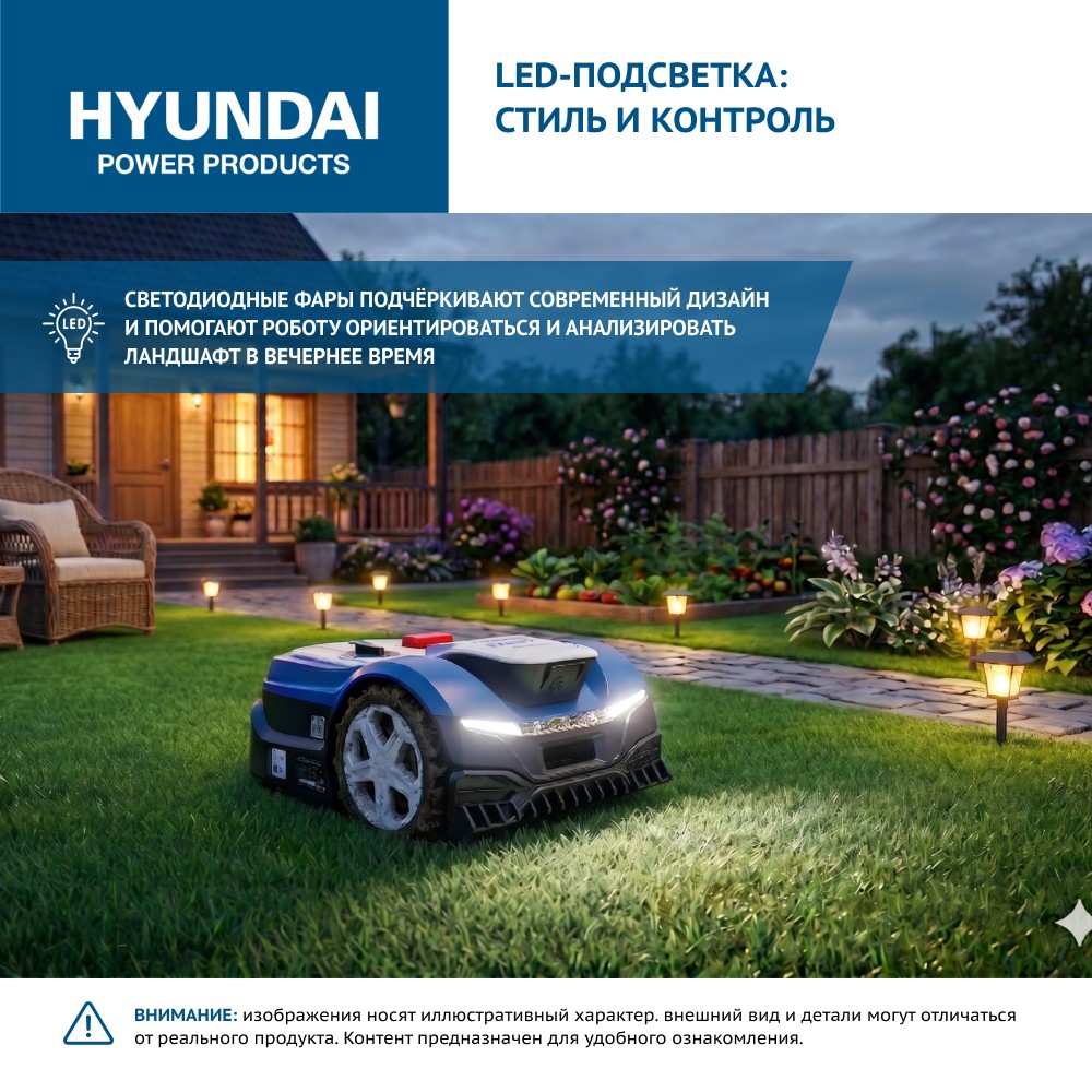 Газонокосилка-робот аккумуляторная HYUNDAI L-CORTEX-7 - 8679697