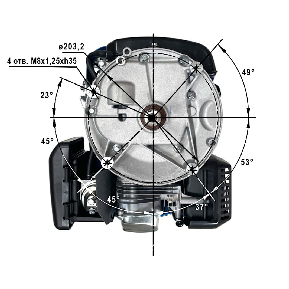 Бензиновый двигатель Y145V для газонoкосилок L 4710S (L4410, L4410S) HYUNDAI - 9647723