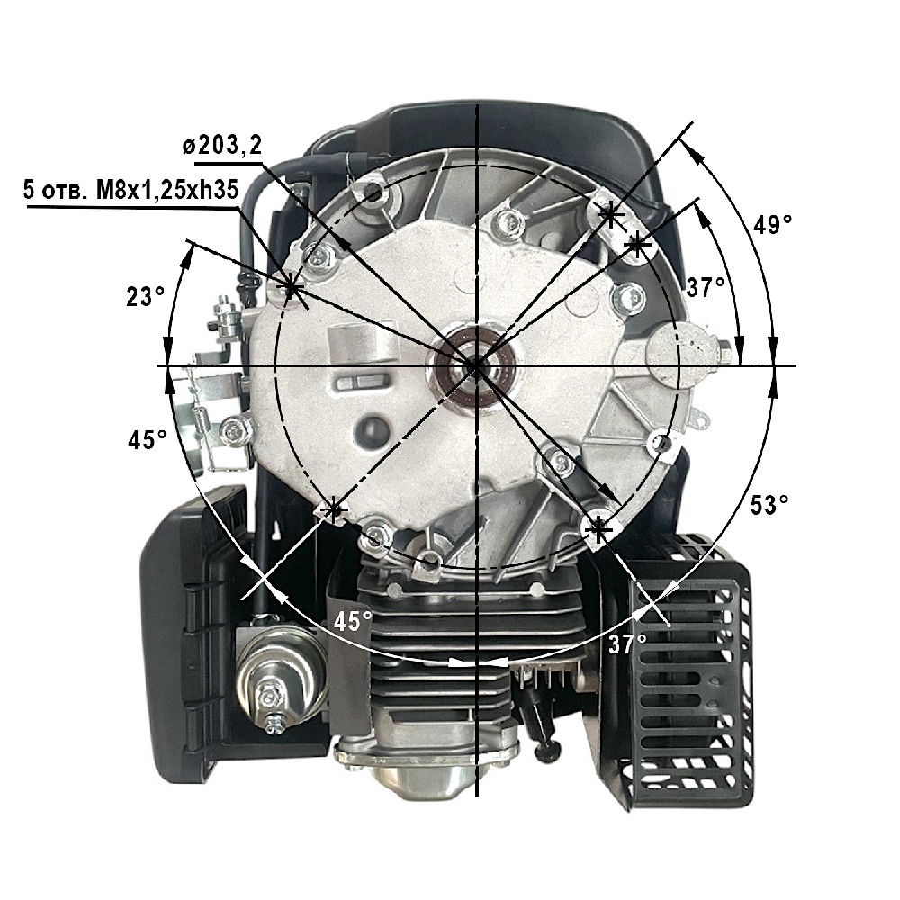 Бензиновый двигатель Y196V для газонoкосилок (L5162RS, L5362S, L5363SV) HYUNDAI - 9647711
